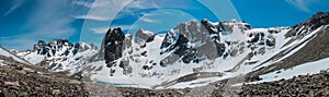 Beautiful snow mountains panorama