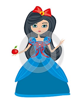 Beautiful Snow White with a poisoned apple