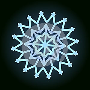 beautiful snowflake for winter design, symbol of new year and christmas holidays