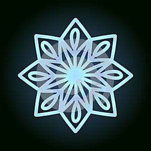 beautiful snowflake for winter design, symbol of new year and christmas holidays