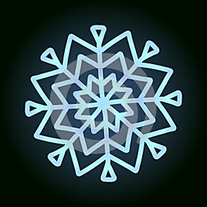 beautiful snowflake for winter design, symbol of new year and christmas holidays
