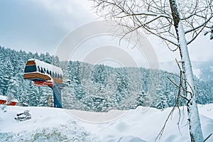 Beautiful snowy scenery of  Ilgaz Yildiztepe Ski Center photo