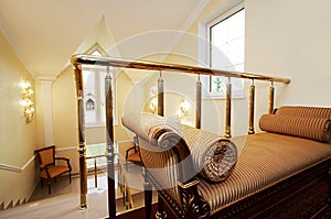 Beautiful sofa and staircase