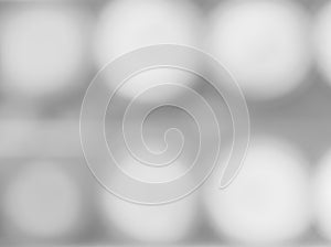 Beautiful soft grey silver white circle bokeh abstract background for technology