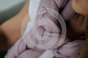 Beautiful soft pink merino wool scarf