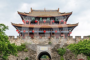 Beautiful south gate building in Dali ancient city