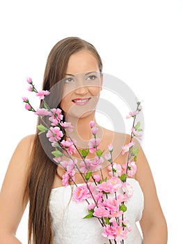 Beautiful spa woman with long healthy hair