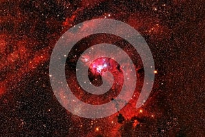 Beautiful space, red nebula. Elements of this image were furnished by NASA