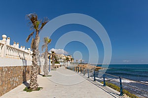 Spanish paseo coast path by the sea near La Zenia Spain photo