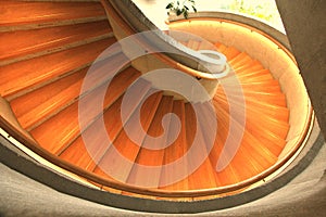 Beautiful Spiral Wooden Staircases in Tai Kwun, Hong Kong