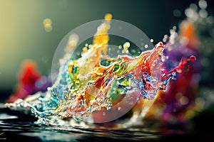 beautiful splash animation scene, water splash image, ai generated image photo