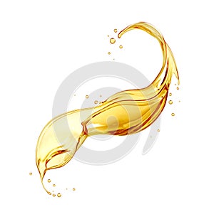 Beautiful splash of sunflower oil isolated on a white background