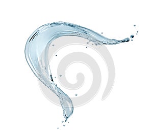 Beautiful splash of water closeup isolated on a white background