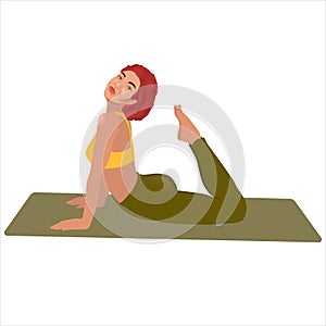 Beautiful sporty black woman practices yoga asana bhujangasana - cobra pose.