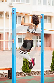 Beautiful sporty woman in the street