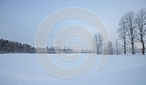 Latvian countryside in Winter, February 2021 photo