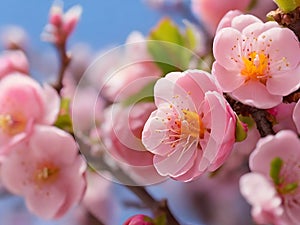Beautiful Spring Apricot tree blossom timelapse, extreme close up.
