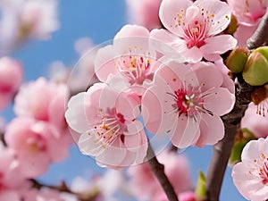 Beautiful Spring Apricot tree blossom timelapse, extreme close up.