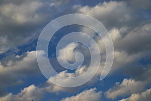 Beautiful, spring clouds in the blue sky