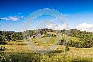 Beautiful spring colors of Bibbiena in Tuscany