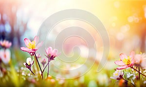 Beautiful spring flower blossums in detail on a sunny day in sprintime