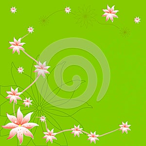 Beautiful spring flower on green background