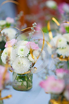 Beautiful spring flowers in glass