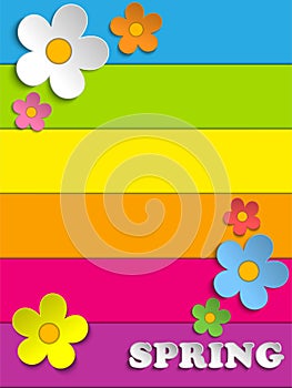 Beautiful Spring Flowers Rainbow Background