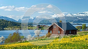 Beautiful spring landscape of north Sweden