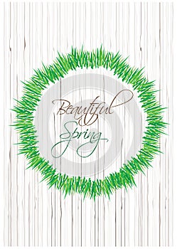 Beautiful spring wreath illustration with place for your text