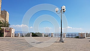 Beautiful square with lamppost in a sunny day, in the city of Cagliari, Sardinia Italia photo