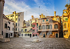The beautiful square in Venice in Italy