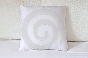 Beautiful Square White Throw Pillow Mockup