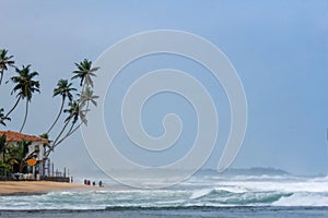 Beautiful Srilankan pasikudah beach during sunset