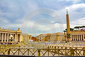 Beautiful St. Peter`s Square view Vatican