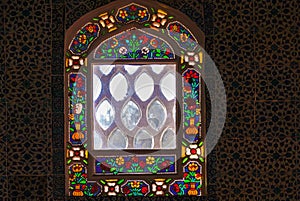 The beautiful stained glass window in Topkapi palace