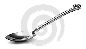 Beautiful Stainless steel glossy metal spoon isolated