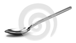 beautiful Stainless steel glossy metal spoon isolated