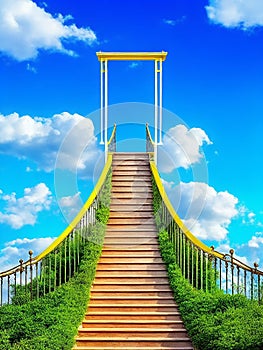 A beautiful stairway to heaven, generated by AI.