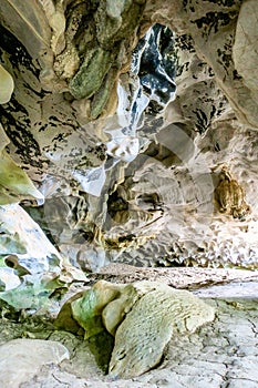Beautiful stalagmite stalactites inside cave, Noen maprang, Phitsanulok, Thailand photo