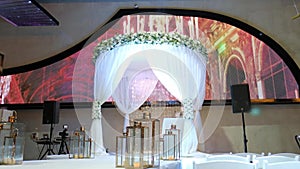 Beautiful static video 4k of the Jewish Hupa , wedding putdoor .