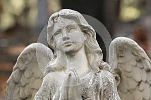 Bellissimo statua da angelo sul cimitero dettagliato. religioso 