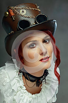 Beautiful steampunk woman