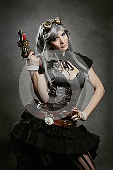 Beautiful steampunk woman portrait