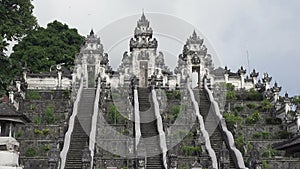 Beautiful steps in Lempuyang temple in summer sunny day, Bali, Indonesia.