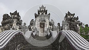 Beautiful steps in Lempuyang temple in summer sunny day, Bali, Indonesia.