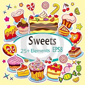 Beautiful Sticker Set Holiday Sweets