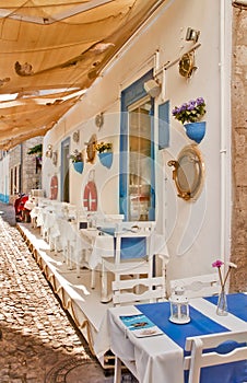 Beautiful Stone Street and Restaurant in AlaÃ§ati