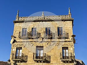 Detail of the upper part of the Palace of the Marques de Cerralbo (16th century). Ciudad Rodrigo, Salamanca, Spain. photo