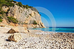 Beautiful stony beach, Golfo di Orosei, Sardinia, Italy